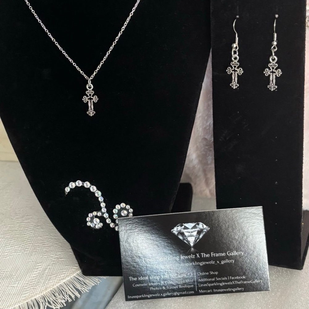 Old Fashioned Charm - Cross Necklace & Earrings
